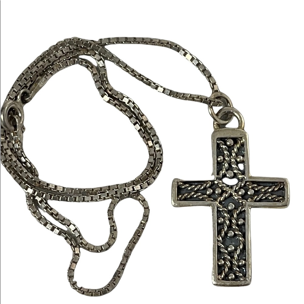 Steriing silver cross necklace 925 Vintage